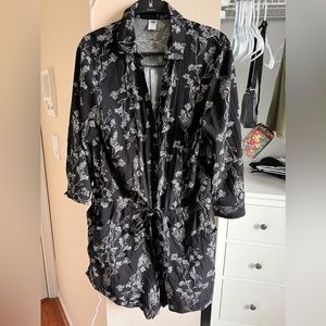 Black and White Floral Romper